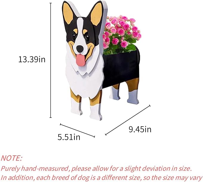 Concepts Welsh Corgi Dog Planter Plant Pots,Cute Dog Flower Planter,Gifts for Pet Lovers,Unique Animal Plant Pots,Office,Indoor Outdoor Garden Decor