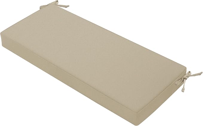 Favoyard Outdoor Bench Cushion 59 × 16 Inch Waterproof & Color Resistant Patio Benches Cushions for Garden Loveseat Swing Couch Furniture with Handle, Removable Cover and Adjustable Straps, Beige