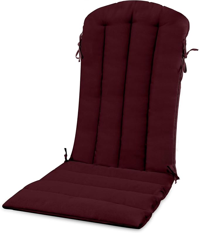YEFU Adirondack Chair Cushion, Rocking Chair Cushions with Straps, Folding Patio Chair Pad for Indoor and Outdoor, 19.7x18.9x1.5 Inch, Burgundy