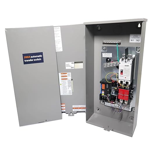 200 Amp Single Phase Generator Automatic Transfer Switch w/Power Management Replacement for Generac RXSW200A3 for Indoor and Outdoor Use, 120/240 V, Service Entrance Rated, NEMA 3R Aluminum Enclosure