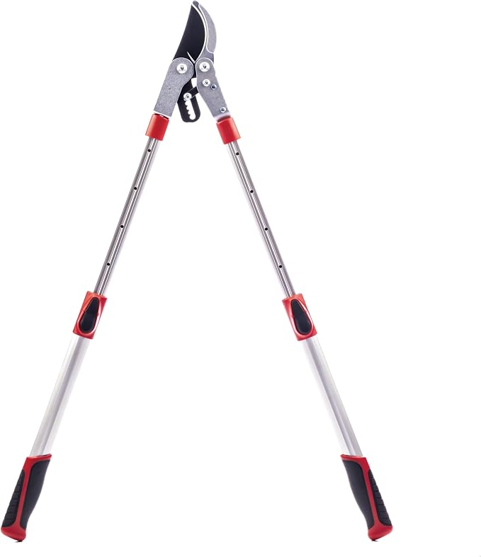 Radius Garden 37'' Ratcheting Bypass Lopper with Telescoping Handles – Powerful Cutting for Tough Branches