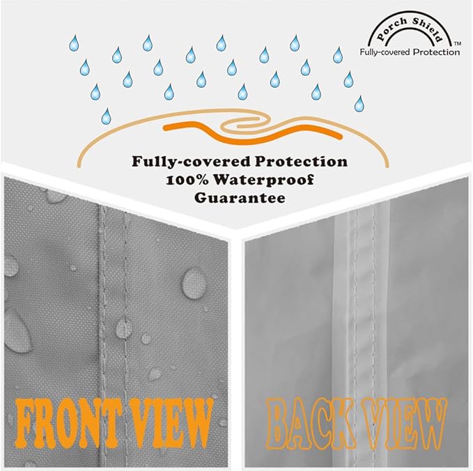 Porch Shield Waterproof Universal Generator Cover 38 x 28 x 30 inch - for Most Generators 5500-15000 Watt, Gray
