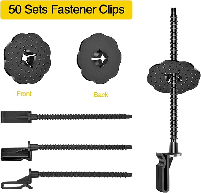 Solar Panel Bird Guard Fastener Clips,50 Sets Critter Guard Fasteners,Premium Nylon Solar Panel Clips for Attaching Wire Mesh to Solar Panels,Critter Guard Kit for Bird Pigeon Fence