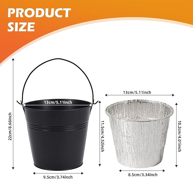 30-Pack Grease Liner and 1 Pack Black Bucket, Grill Drip Cups Compatible for Traeger Pro Series 575/780, 22/34 Series, Grill Accessories and Drip Tray Liner