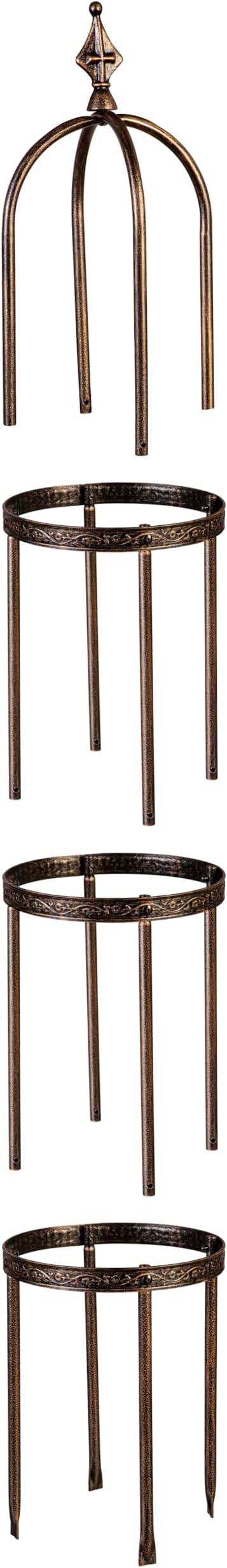 Evergreen 5 ft Garden Trellis for Climbing Plants Vines, Jasmine & Flowers, Rustproof Metal Obelisk Trellises, Outdoor & Indoor Plant Support for Potted Planters (Antique Copper)