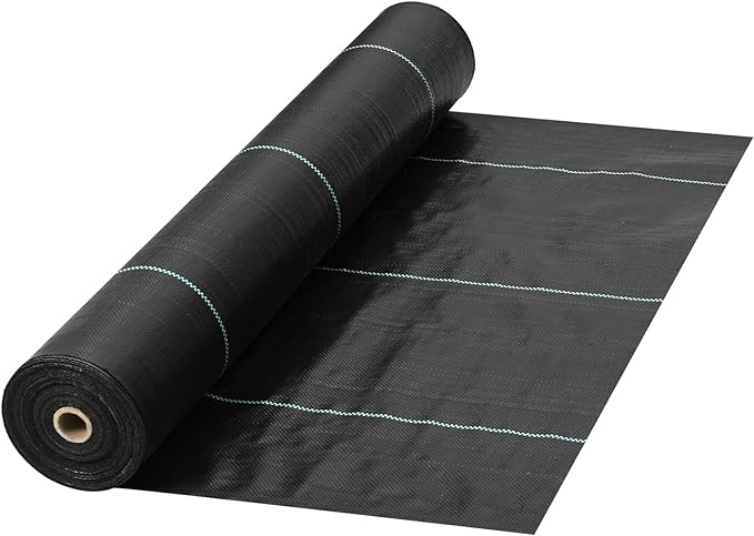 VEVOR Weed Fabric Barrier Heavy Duty, 3x300 FT, 5.8oz Weed Blocker Fabric, Woven Landscape Fabric, Garden Fabric Weed Barrier, Weed Control Fabric Ground Cover, Geotextile Fabric, Gardening Mat, Black