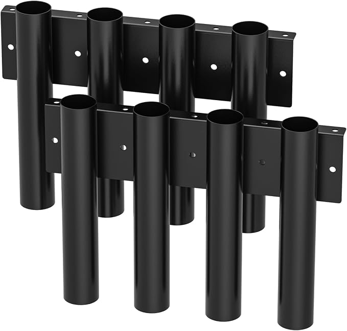 2 Pack Shovel Holder for Truck, Heavy Duty 8-Holes Hand Tool Rack for Truck Trailers & Garage or Shed Walls, Tool Holder for Shovels, Rakes, Hoes - 4 Holes in 1 Group