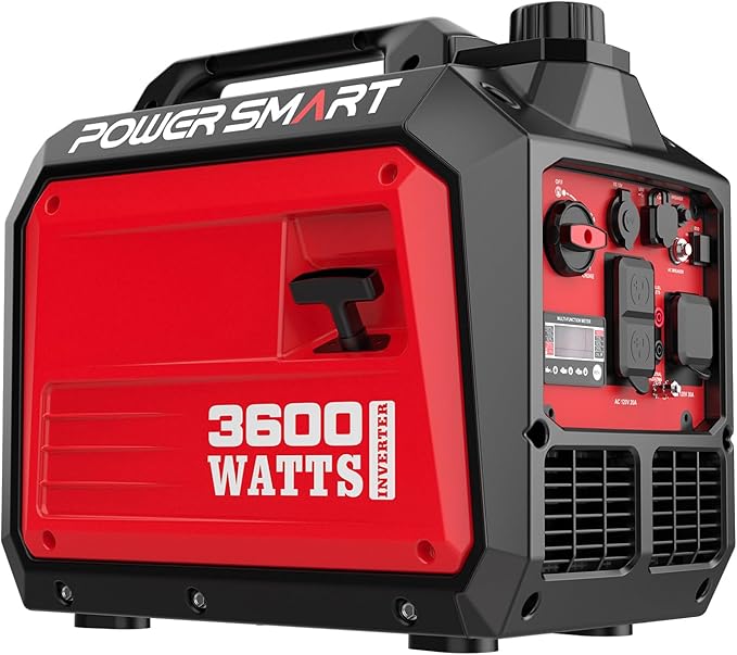 PowerSmart 3600-Watt Portable Inverter Generator, Quiet Technology, RV Ready 30A Outlet, Camping, Home use