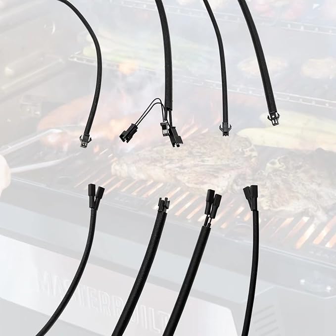 Electric Wires Kit Replacement Parts for Masterbuilt Gravity Series 560/1050 XL Digital Charcoal Grill Smoker, Replacement Parts Kit Include Fan Wire + Lid Wire + Hopper Lid Wire + Ash Door Wire