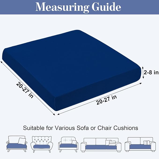 pickyNproud 14Pcs Patio Cushion Covers Stretch Outdoor Couch Cushions Slipcovers Replacement Washable Furniture Protector with Elastic Bottom Sofa Chair Seat Cover, Navy Blue