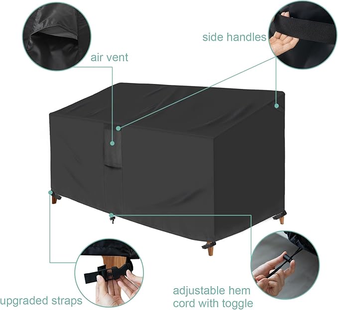 Luv4babe Outdoor Couch and Sofa Cover Waterproof, Heavy Duty and Weatherproof 3-Seater Patio Sofa Furniture Cover 80" W x 38" D x 35" H with Air Vent and Handles, Protects from Sun, Snow, Rain, Wind