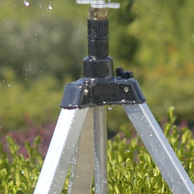 Gilmour Pro Telescoping Extra Large Area Circular Water Sprinkler for Lawn, Tripod Sprinkler with 8,500 sq ft Coverage, White/Black | Heavy Duty, Adjustable Full or Partial Circle, 53 ft Range, 8,500 sq ft Coverage for Large Yards, Gardens & Flower Beds