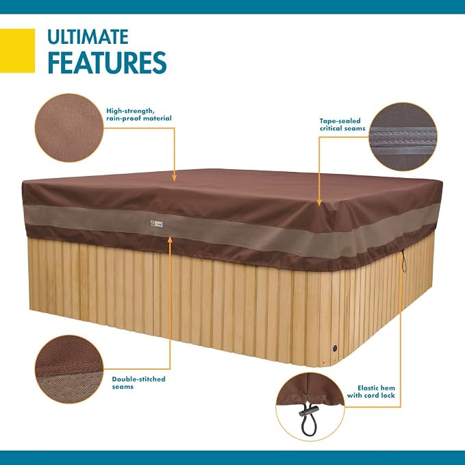 DUCKCOVERS® Ultimate Waterproof 94 Inch Rectangle Hot Tub Cover, Outdoor Spa Cover