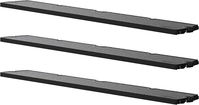 Suncast 3 Pack Horizontal/XL Vertical Shed Shelf Kit, Space Saving Shelving Wall Mount Outdoor Storage Structures, 50" W x 10.25" D x 1.25" H, Black