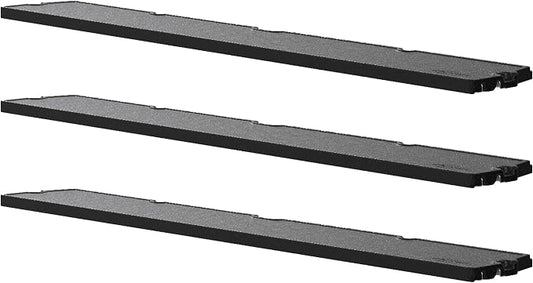 Suncast 3 Pack Horizontal/XL Vertical Shed Shelf Kit, Space Saving Shelving Wall Mount Outdoor Storage Structures, 50" W x 10.25" D x 1.25" H, Black