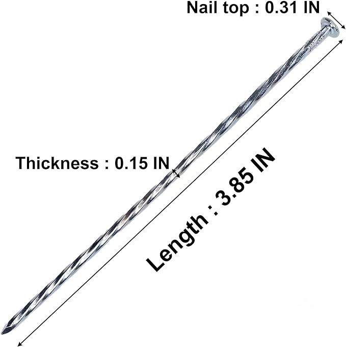 Artificial Turf Stakes Galvanized Spiral Landscape Spikes 4IN Weed Barrier Fabric Stakes for Paver Edging, Gardening Lawn Edging for Woodworking, Log Cabin, Wood Fence, Deck Framing(200 PC)
