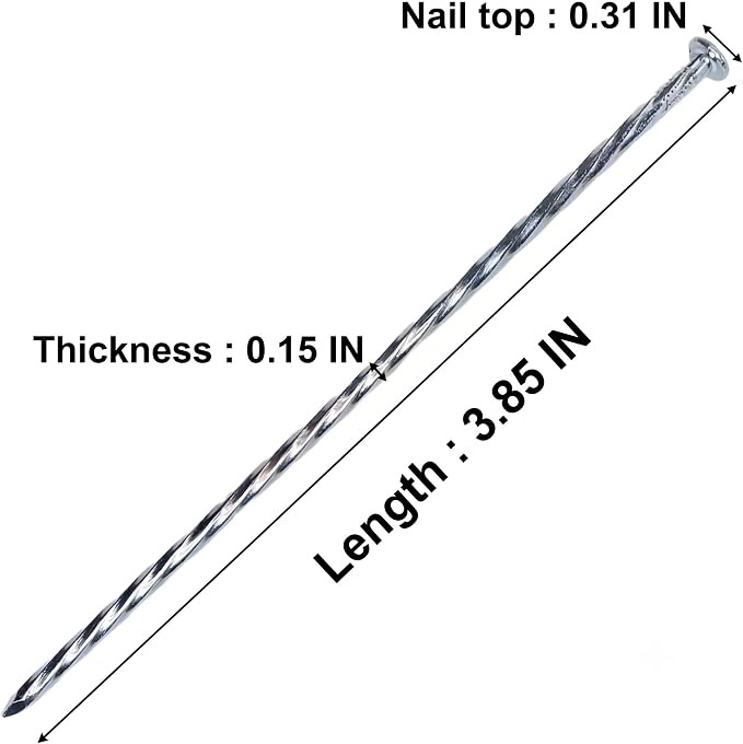 Artificial Turf Stakes Galvanized Spiral Landscape Spikes 4IN Weed Barrier Fabric Stakes for Paver Edging, Gardening Lawn Edging for Woodworking, Log Cabin, Wood Fence, Deck Framing