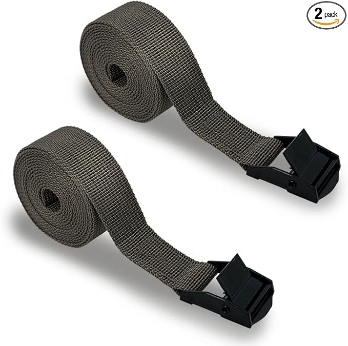 Trail Camera Straps, Upperosey Game Cam Mounting Strap with Long-Lasting Alloy Buckle, Nylon Fiber Strap for Wildlife Trail Camera Accessory, 25mm Width* 6 ft. Long, 2-Pack, Brown