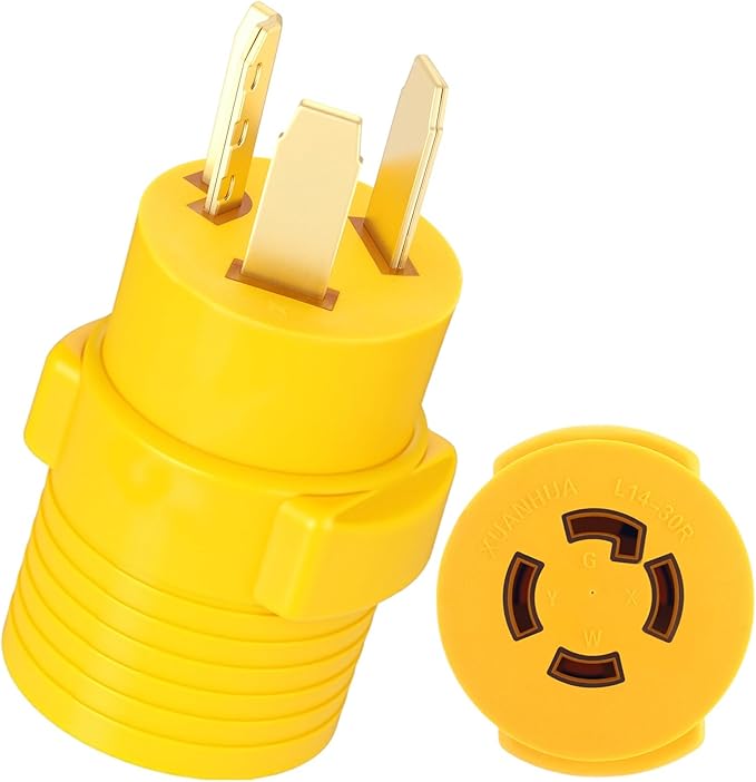 Kanayu NEMA 10-30P to L14-30R 3 Prong 30 Amp Dryer Adapter, 3 Prong Old Dryer Outlet to Welder Locking Plug Adapter Oven Stove Generator EV Charger