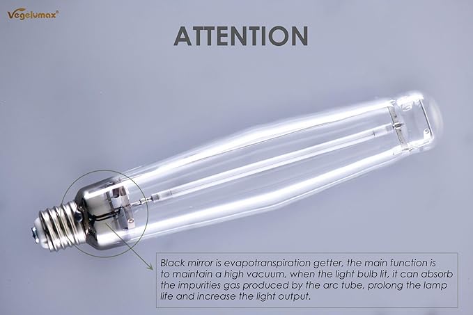 1000Watt Hydroponic High Pressure Sodium HPS Grow Light Bulb Lamp,High PAR Enhanced Red and Orange Spectrums,CCT 2100K,Ultra Bright 140,000 Lumens,E39 Base,1pack