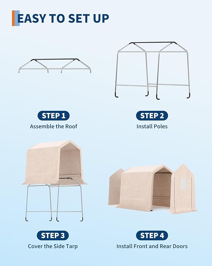 6X6 ft Heavy-Duty Portable Outdoor Storage Shed