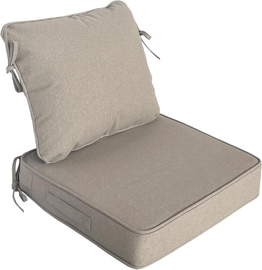 Goodgoods 19"x19" Outdoor Universal Cushion Set of 1 Water-Proof Stain-Resistant UV Resistant Weather Resistant High Resilience Foam Patio Cushions with Handles & Ties Riverbed