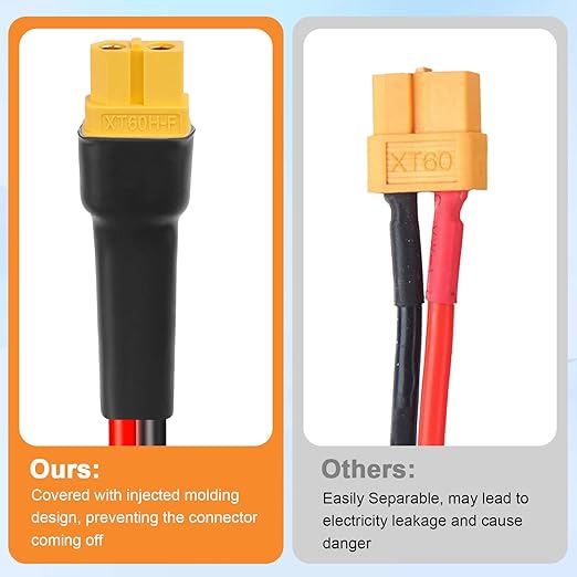 10AWG 15FT XT60 Solar Extension Cable 2 3 6 10 15 20 25 35 40 50 75 100FT XT60 Solar Extension Connector Adapter Thicker Cable Female to Male for Portable Power Station Solar Panel RC LiFePO4 Battery