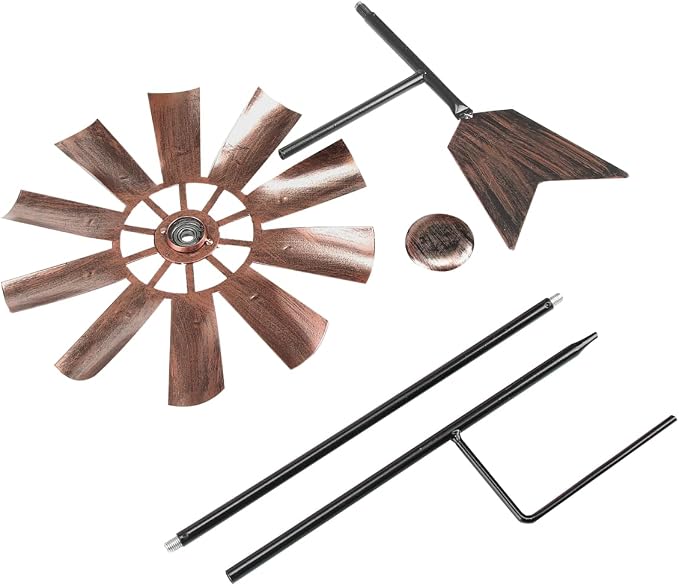 BinaryABC Outdoor Yard Windmill Metal Wind Spinner,Wind Sculptures Spinners Yard Decor Pinwheel,for Garden Yard Lawn Patio Decoration