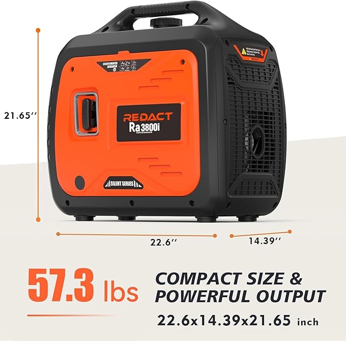 3800W Lightweight Portable Inverter Generator with Clean Power for Home, Camping, RV, Tailgating & Emergencies | Eco-Mode, CO Protection, Parallel Ready, Ultra-Quiet Gas Generator
