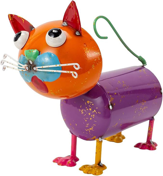 Yard Decorations Outdoor Metal Cat Statue | Animal Sculptures Garden Decor for Outside, Weatherproof Yard Art Statues for Patio Porch Lawn Cat Gifts