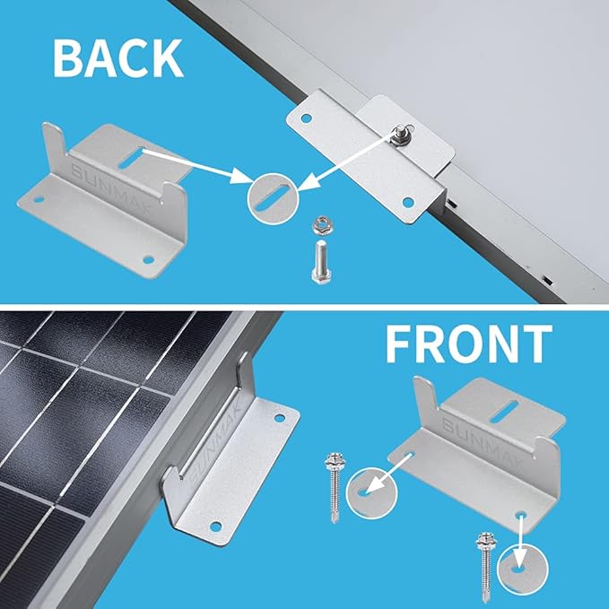 16 Units per Set Solar Panel Mounting Z Brackets, Solar Panel Mounting Brackets Lightweight Aluminum Corrosion-Free for RVs, Trailers, Boats, Yachts, Wall and Other Off Gird Roof