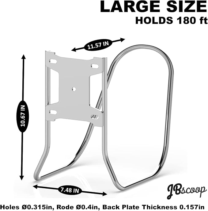 JBscoop Large Stainless Steel Hose Holder, Heavy Duty Hose Hanger - Set of 2