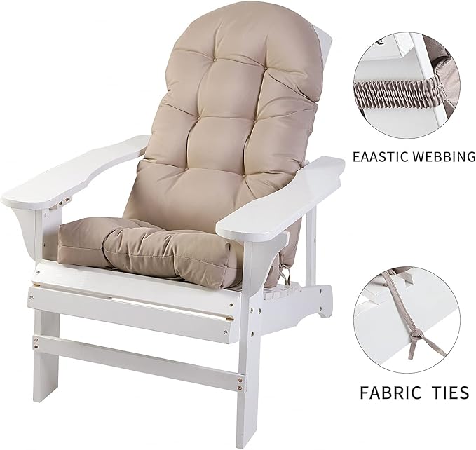 Enipate Weather Resistant Adirondack Chair Cushions High Back Indoor Outdoor Patio Tufted Lounge Cushion Seat Pads