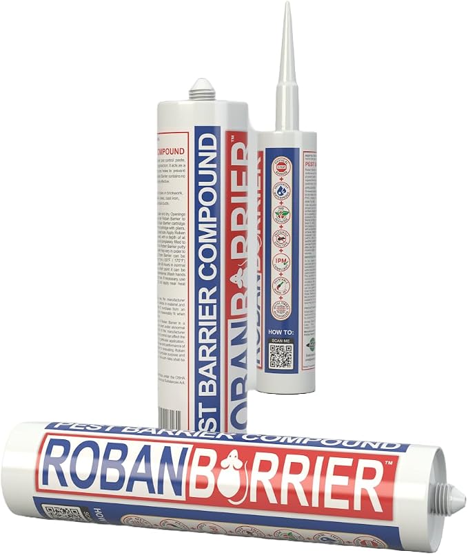 Roban Barrier Compound - Instantly Effective, Waterproof Rodent Block & Hole Filler, Metal Fiber Reinforced, Indoor/Outdoor, Paintable, Rodent Barrier