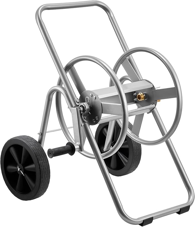 VEVOR Hose Reel Cart, 200/300 ft High-Pressure Garden Hose Cart, Hoses Reel Carts with Two Wheels, Handle & Heavy-Duty Mesh Storage Basket, Portable Hoses Reels for Garden Watering, Car Washing