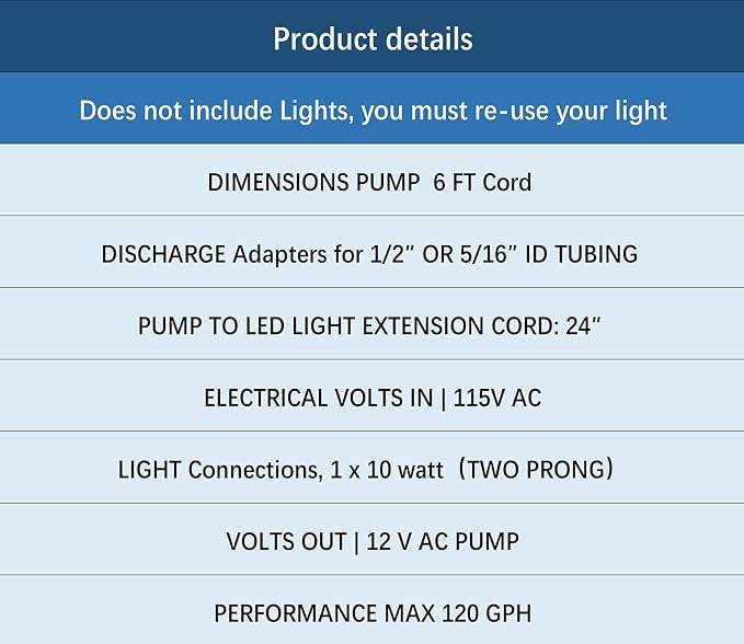 Replacement for Sea Sun Star MZ20450AB Pump,Low Volt,with Light Connection