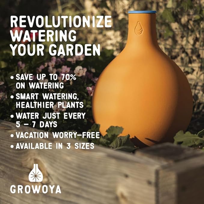 Growoya Garden OYA Large Watering Pot Plant Irrigation System Sustainable Traditional Olla Watering Smart Underground Watering Available for Garden Beds Raised Beds and Grow Bags