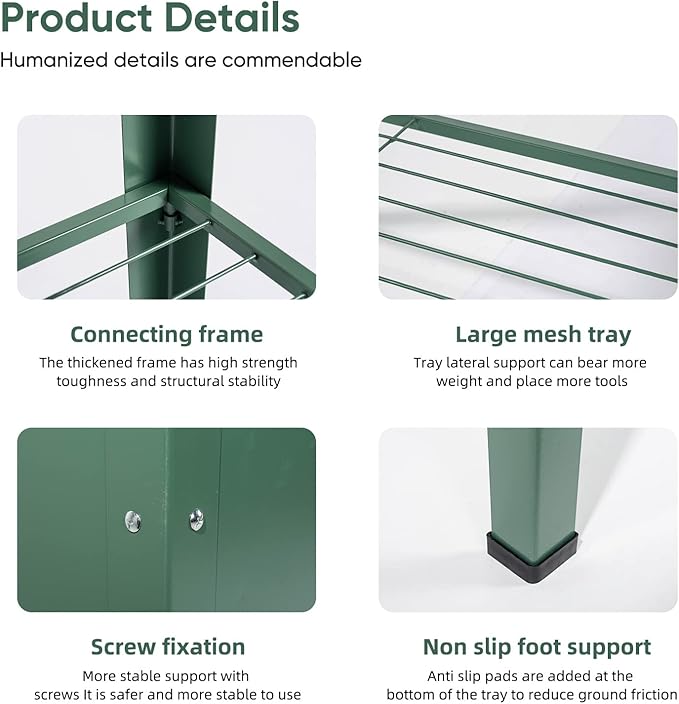 Raised Garden Bed, Elevated Green Metal Plant Box with Legs, Standing Garden Stand with Drainage Holes (40" L x 11" W x 31" H)