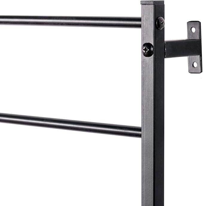 MyGift Wall Mounted Metal Garden Trellis for Climbing Plants Vines & Ivy, Matte Black Outdoor Panel with 14 Support Bars Outdoor Hanging Support Frame – No Assembly Required