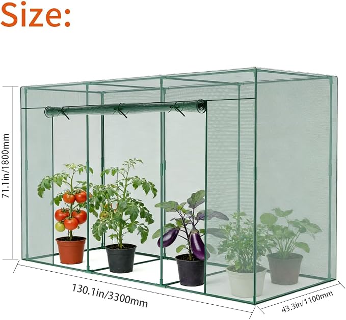 Premium Steel-Frame Plant Protection Net/Crop Cage, A Reusable Garden net Enclosure Designed to Shield Plants from pests, Animals, and Harsh Weather Conditions. (130.1 * 43.3 * 71.1'', Rectangular)