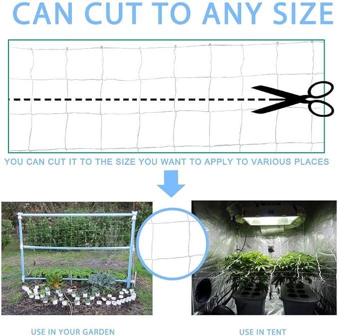 Heavy Duty Green Trellis Netting Roll - 67''x328' Plastic Plant Trellis Net for Climbing Plants