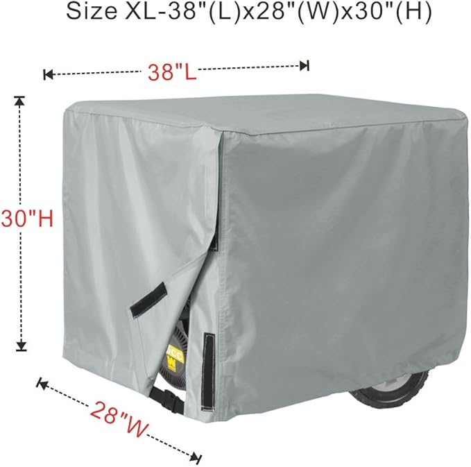Porch Shield Waterproof Universal Generator Cover 38 x 28 x 30 inch - for Most Generators 5500-15000 Watt, Gray