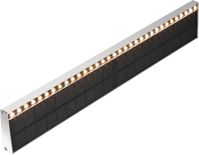 SHONELIGHTING Solar Step Lights for Outside, 33 Focused-Beam High-Brightness LEDs, Waterproof Aluminum Outdoor Stair Light for Risers, Curbsides, Poolsides, Planter Edges (Warm White, 1Pack)