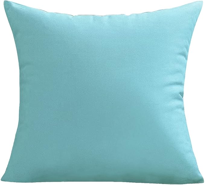 VAKADO Outdoor Waterproof Throw Pillow Covers 20X20 Set of 2 Decorative Aqua Patio Furniture Turquoise Cushion Cases Outside Decor for Couch Garden Bench Porch