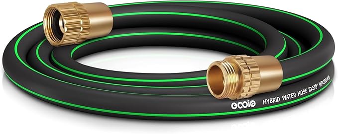 Short Garden Hose 6 Feet, NON-EXPANDABLE Flexible Water Hose, Kink Resistant Lightweight Hybrid Hose, Leakproof Hose Male to Female Fittings