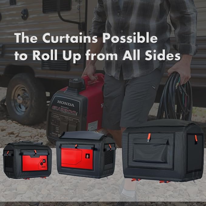Generator Cover for Honda Generator EU3200i,EU2000i,Champion,Westinghous2200,WEN 56235i,Pulsar G2319N Portable Generator Cover Outdoor,21.7”Lx 13.8”Wx 17.4”H,Black