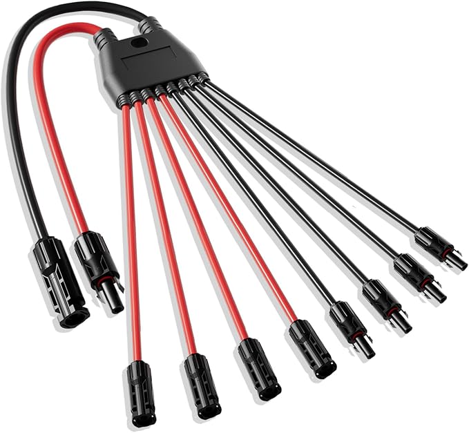 ECO-WORTHY Integrated Solar Connector 2-8 Y Branch Parallel PV Adapter Cable Wire Plug Tool Kit for Solar Panel(M/FFFF+F/MMMM)