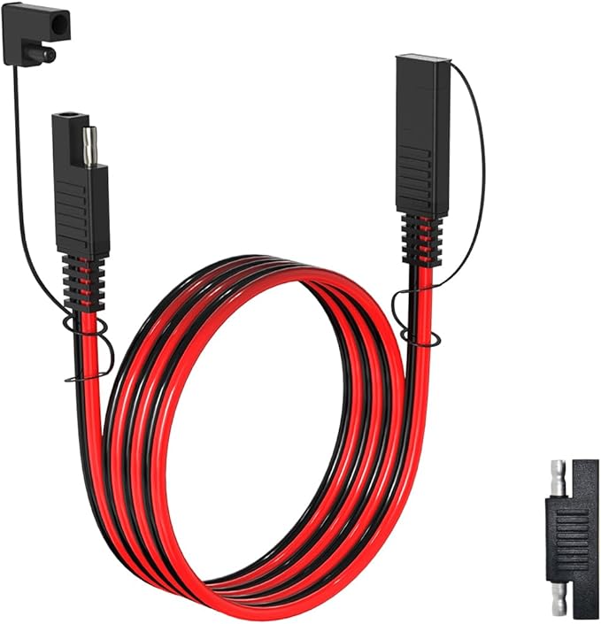 ELFCULB 14AWG 6FT SAE Extension Cable 3/6/10/20/35/50FT Quick Disconnect Wire Harness with SAE Connector for Automotive RV Battery Solar Panel