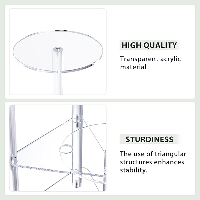 Sumerflos Acrylic Corner Plant Stand 3 Tier - Clear Indoor Plant Shelf Plant & Flower Display Rack Pot Holder for Living Room Balcony Window Modern