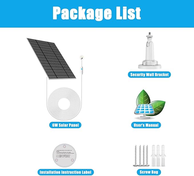 Solar Panel Compatible with Google Nest Camera Outdoor & Indoor (Battery Version), 6W Solar Power Charger for Google Nest Camera Solar Panel with Indicator Light 13ft Cable